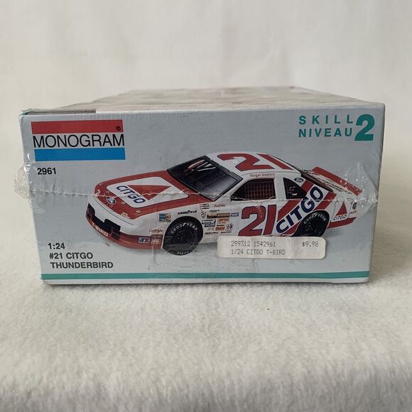 NOS 1992 Monogram 1:24 Scale Plastic Model Kit - #21 Citgo Thunderbird NASCAR - Picture 3 of 5